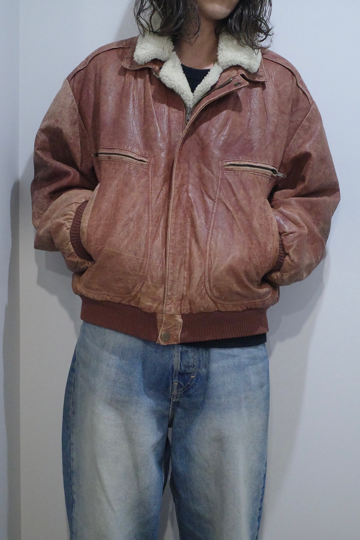 1985 A/W C.P. COMPANY LEATHER FLIGHT JACKET