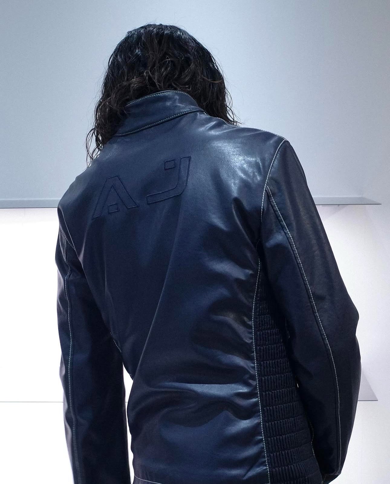 2000`S ARMANI JEANS PVC LEATHER JACKET