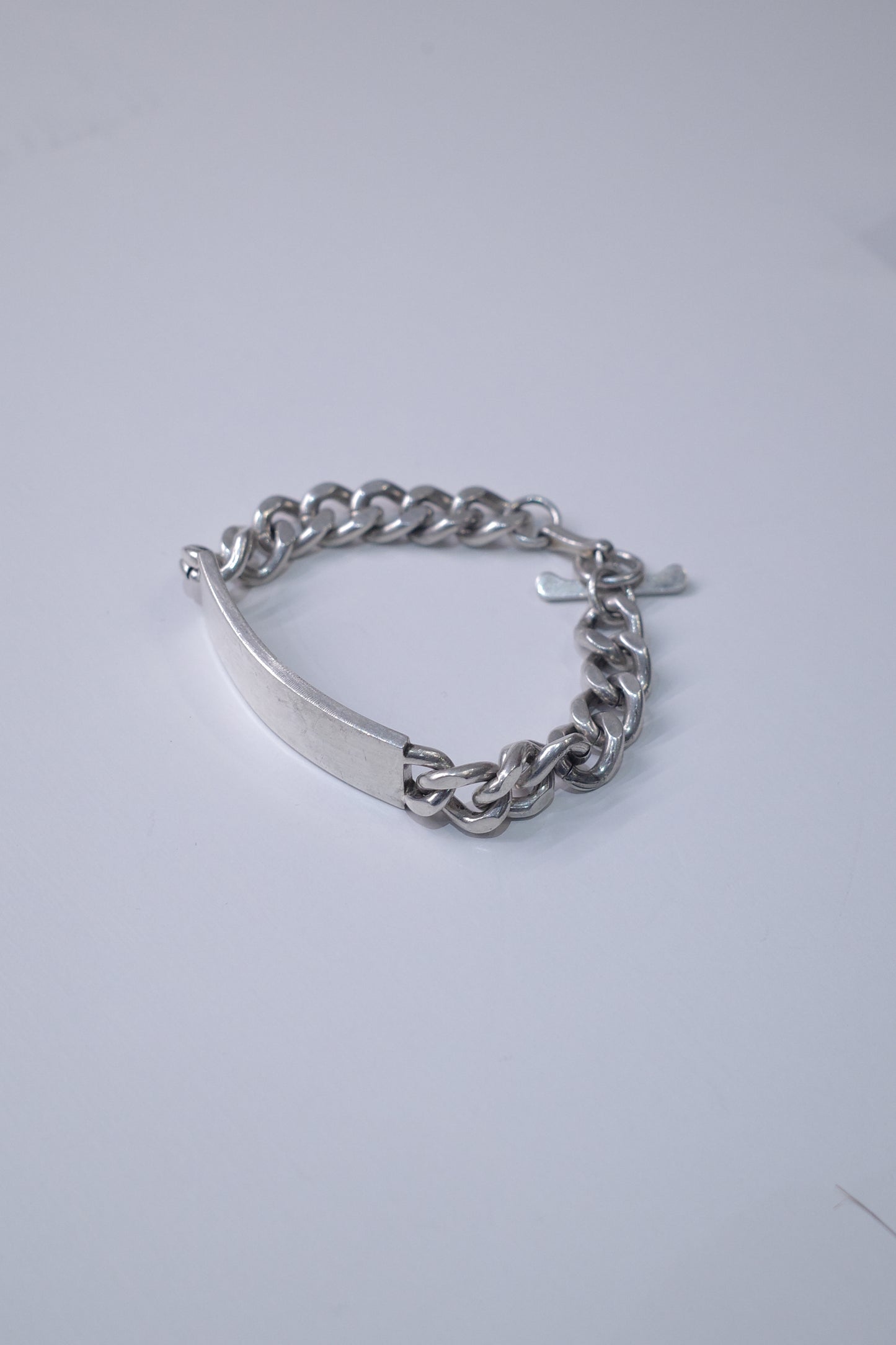 ITALY VINTAGE HEAVY SILVER ID BRACELET