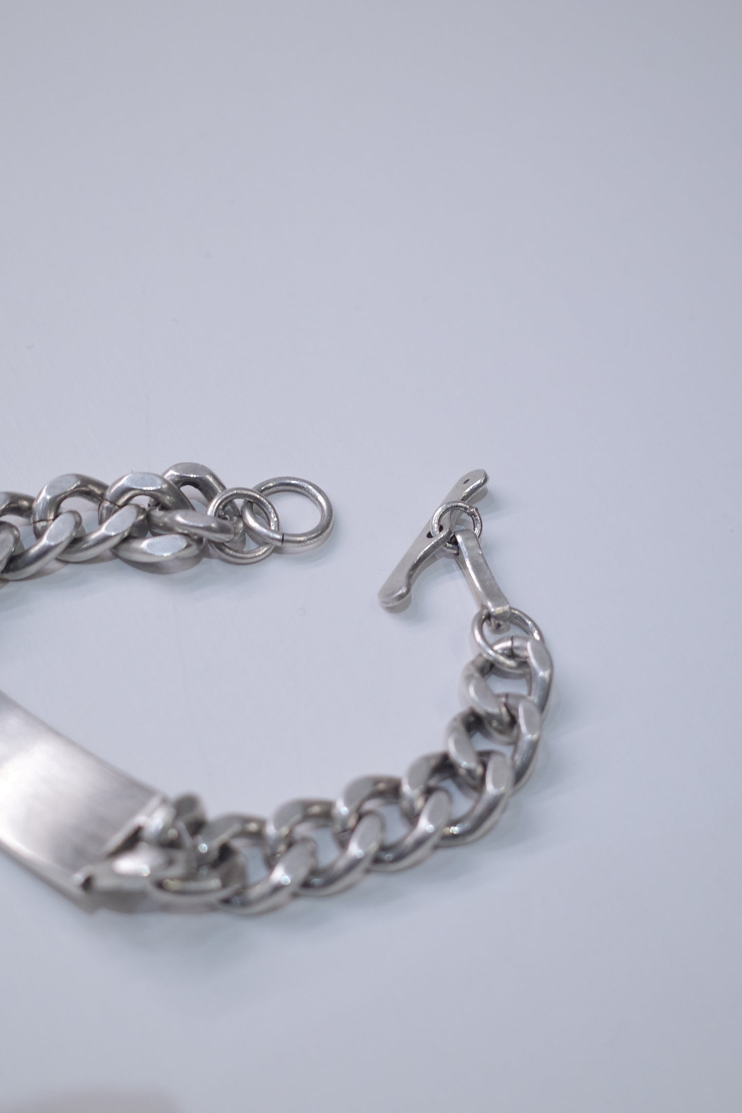 ITALY VINTAGE HEAVY SILVER ID BRACELET