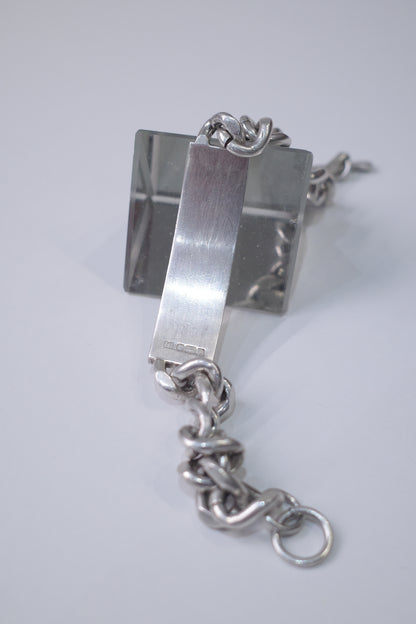 ITALY VINTAGE HEAVY SILVER ID BRACELET