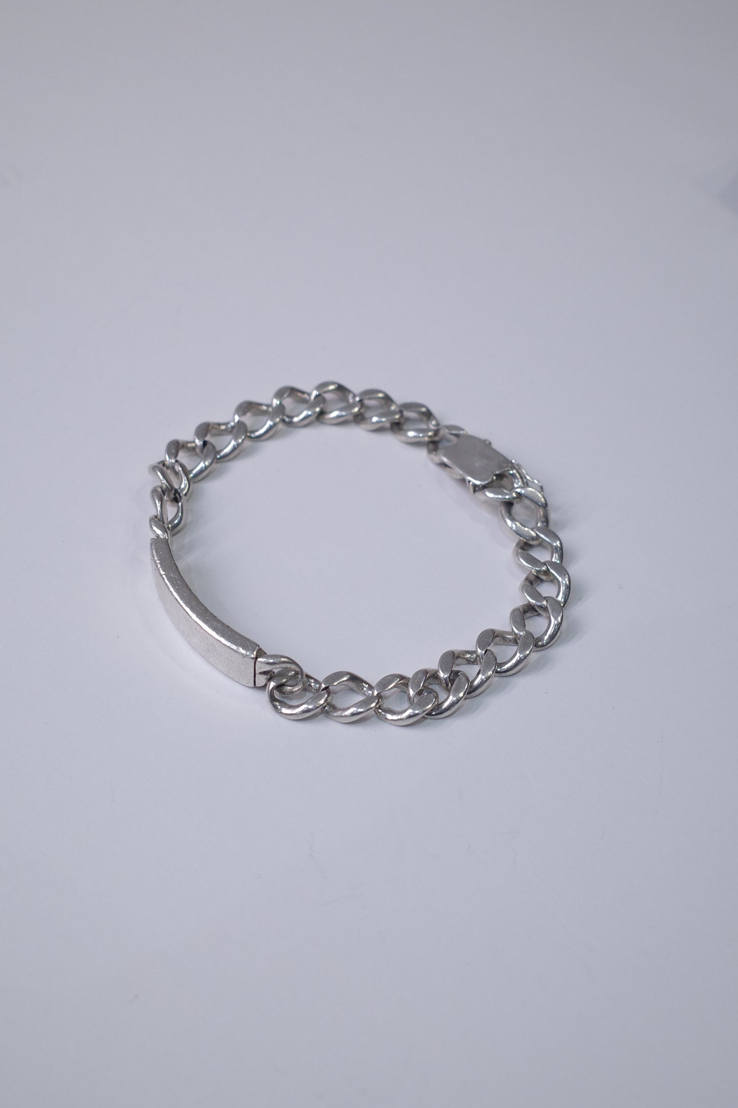 ITALY VINTAGE HEAVY SILVER ID BRACELET