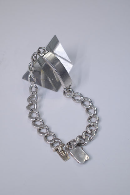 ITALY VINTAGE HEAVY SILVER ID BRACELET