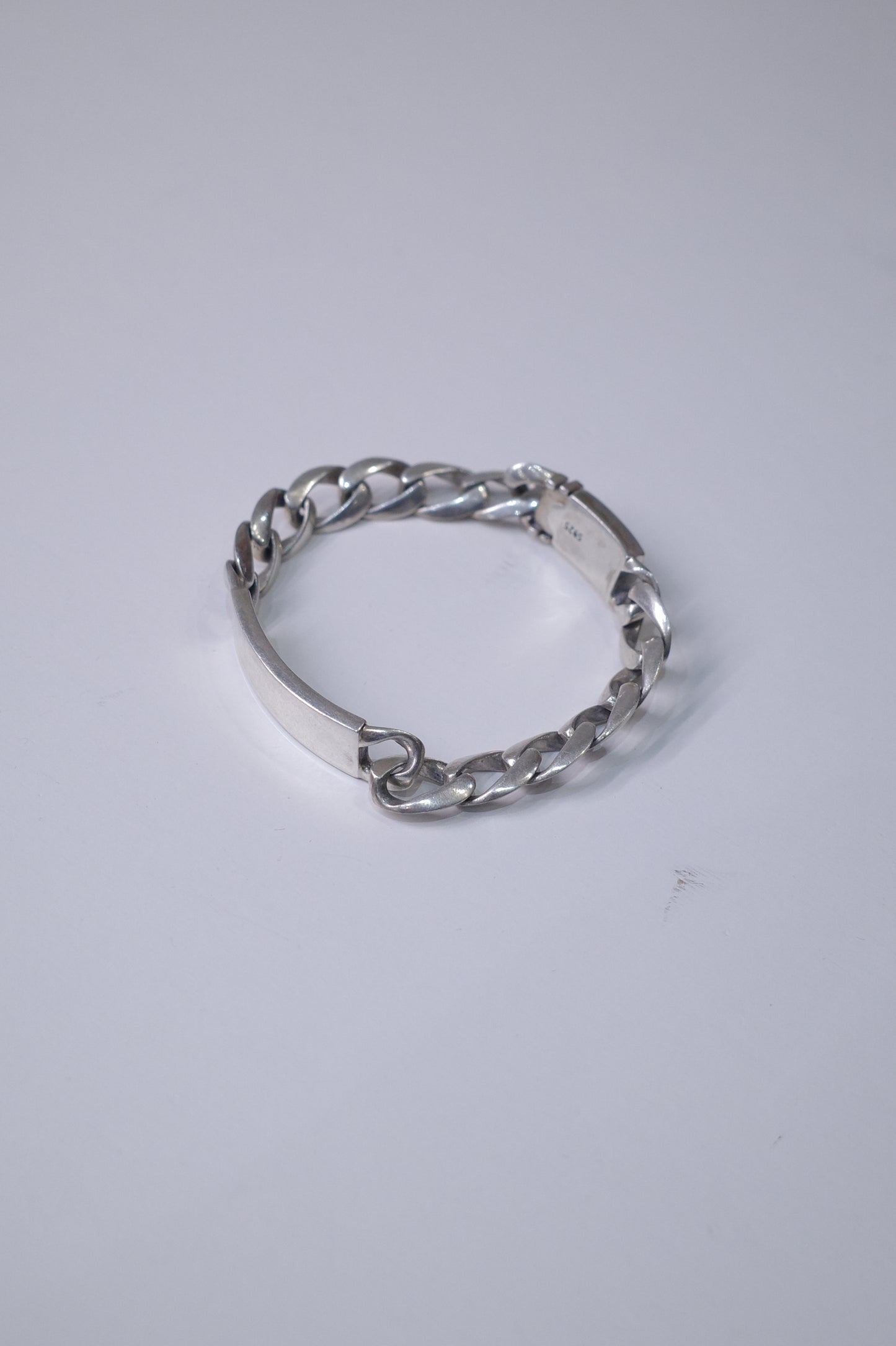 ITALY VINTAGE HEAVY SILVER ID BRACELET