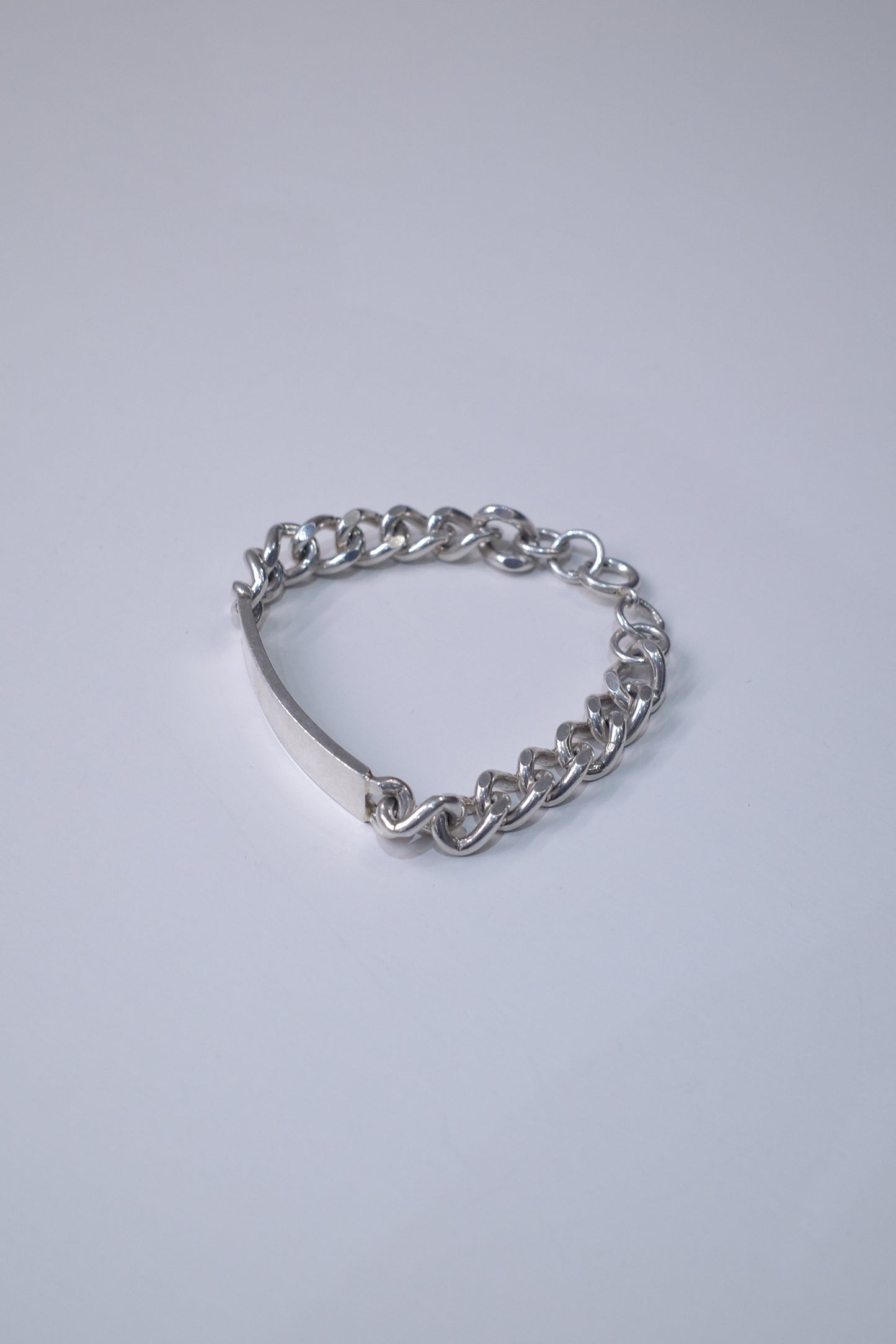 ITALY VINTAGE HEAVY SILVER ID BRACELET