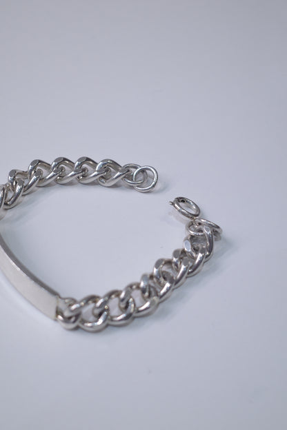 ITALY VINTAGE HEAVY SILVER ID BRACELET