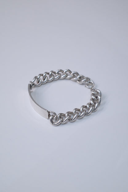 ITALY VINTAGE HEAVY SILVER ID BRACELET