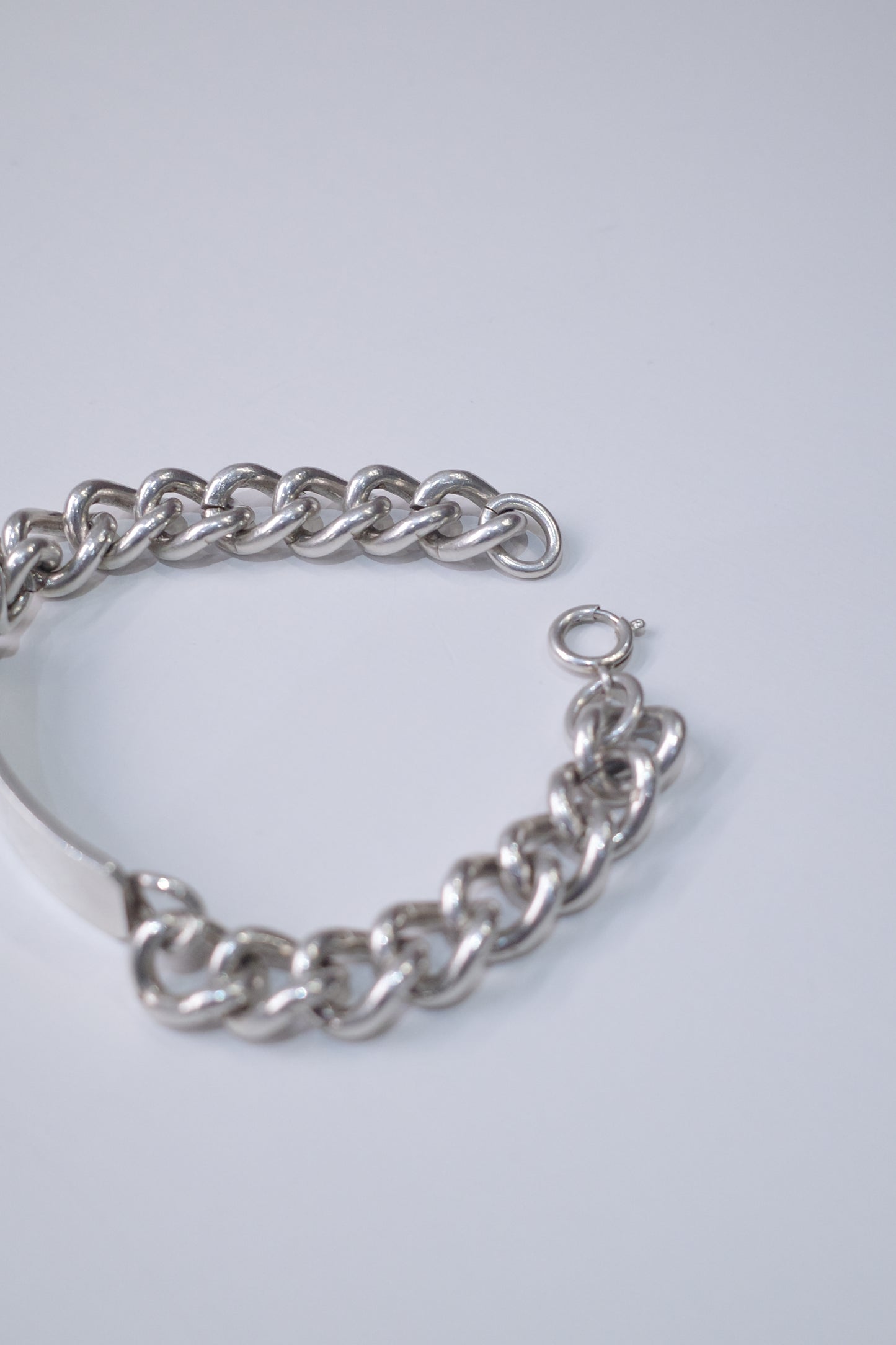 ITALY VINTAGE HEAVY SILVER ID BRACELET