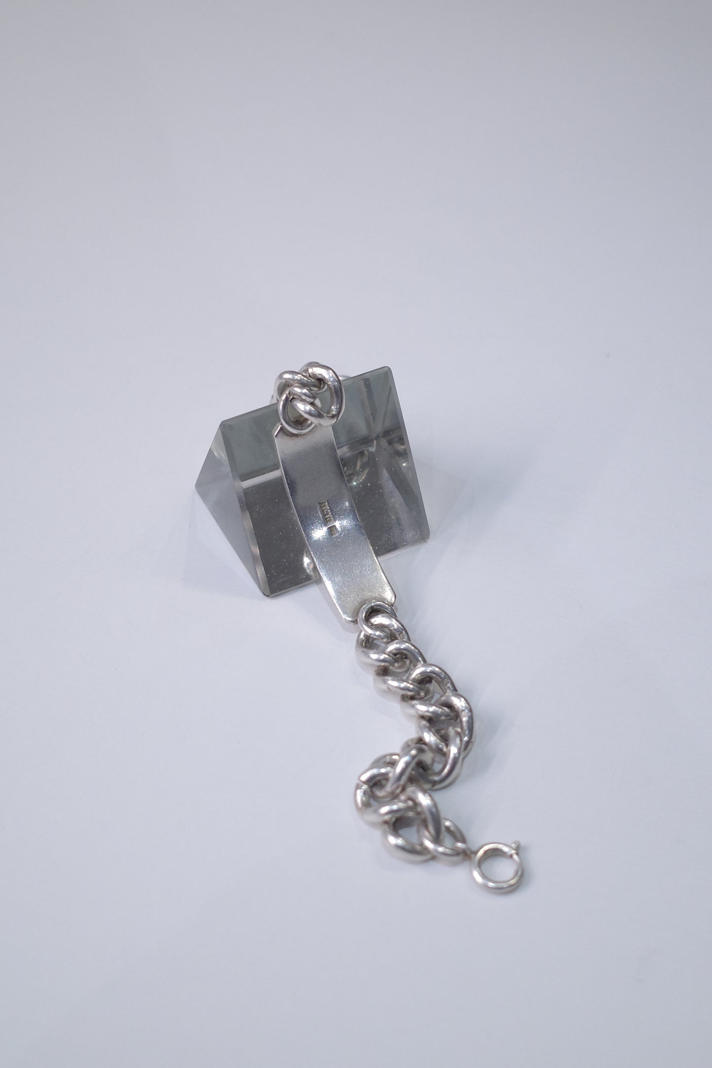 ITALY VINTAGE HEAVY SILVER ID BRACELET