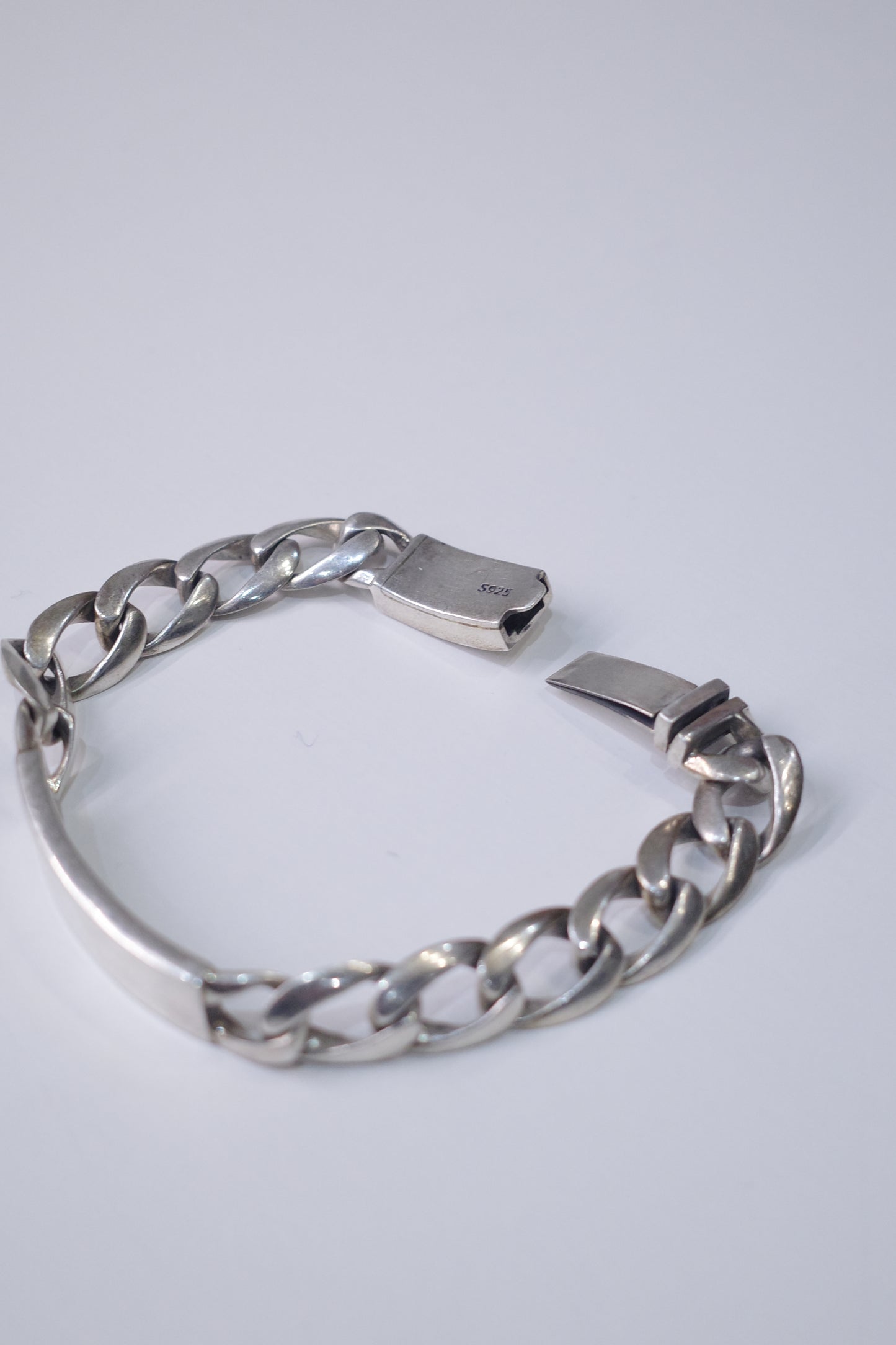 ITALY VINTAGE HEAVY SILVER ID BRACELET