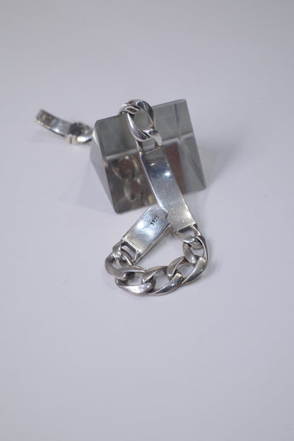 ITALY VINTAGE HEAVY SILVER ID BRACELET