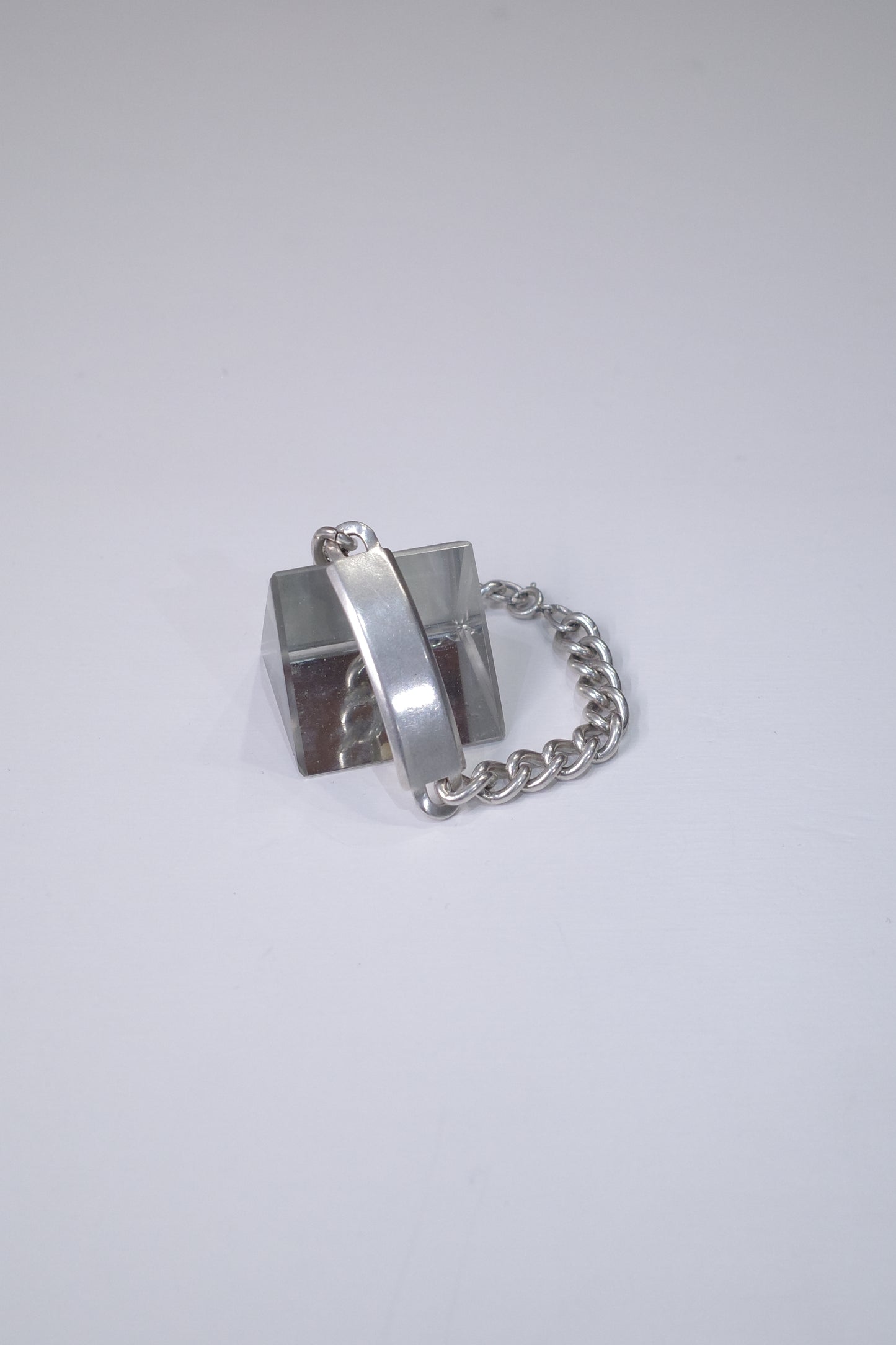 ITALY VINTAGE HEAVY SILVER ID BRACELET