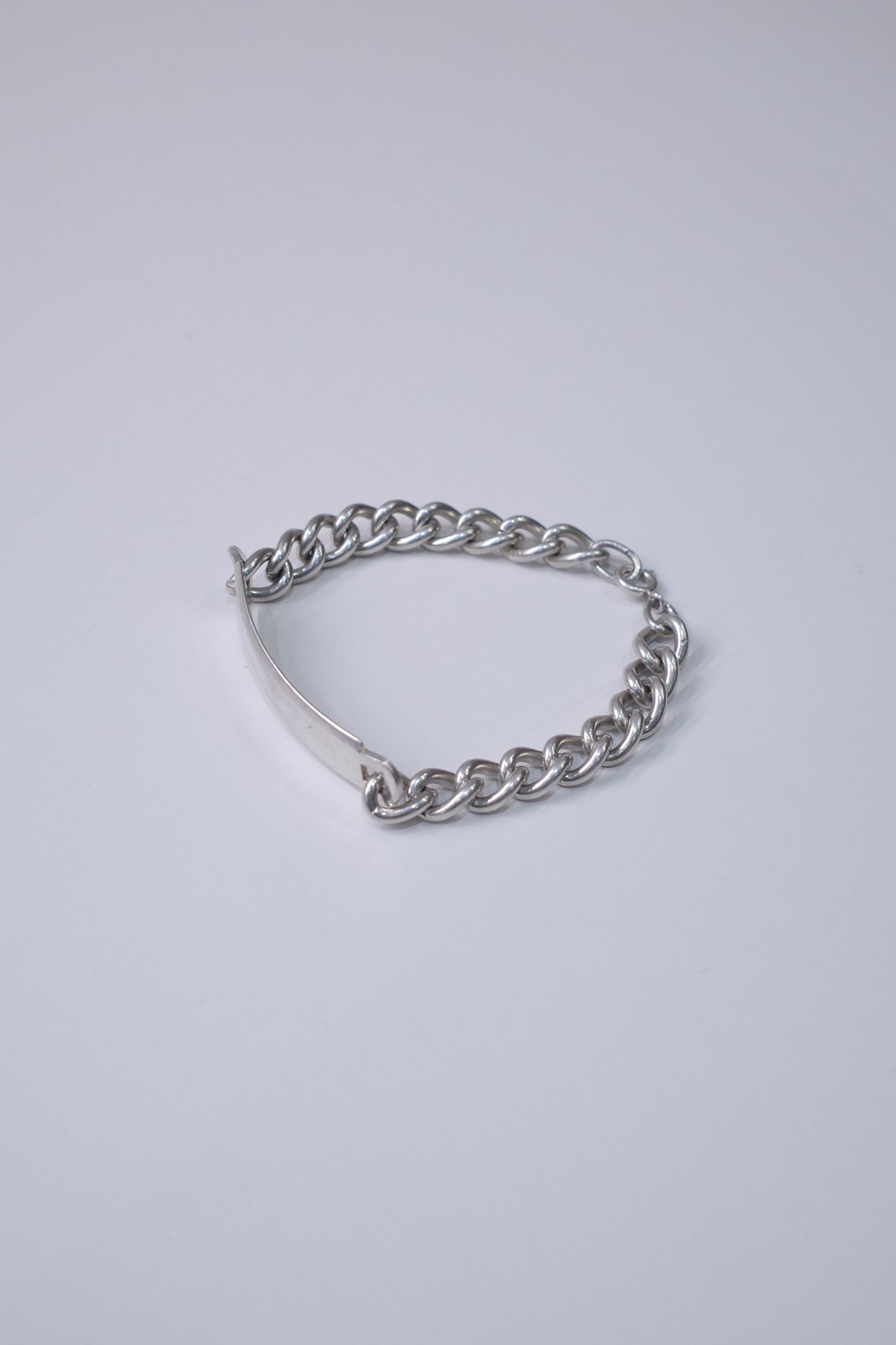 ITALY VINTAGE HEAVY SILVER ID BRACELET