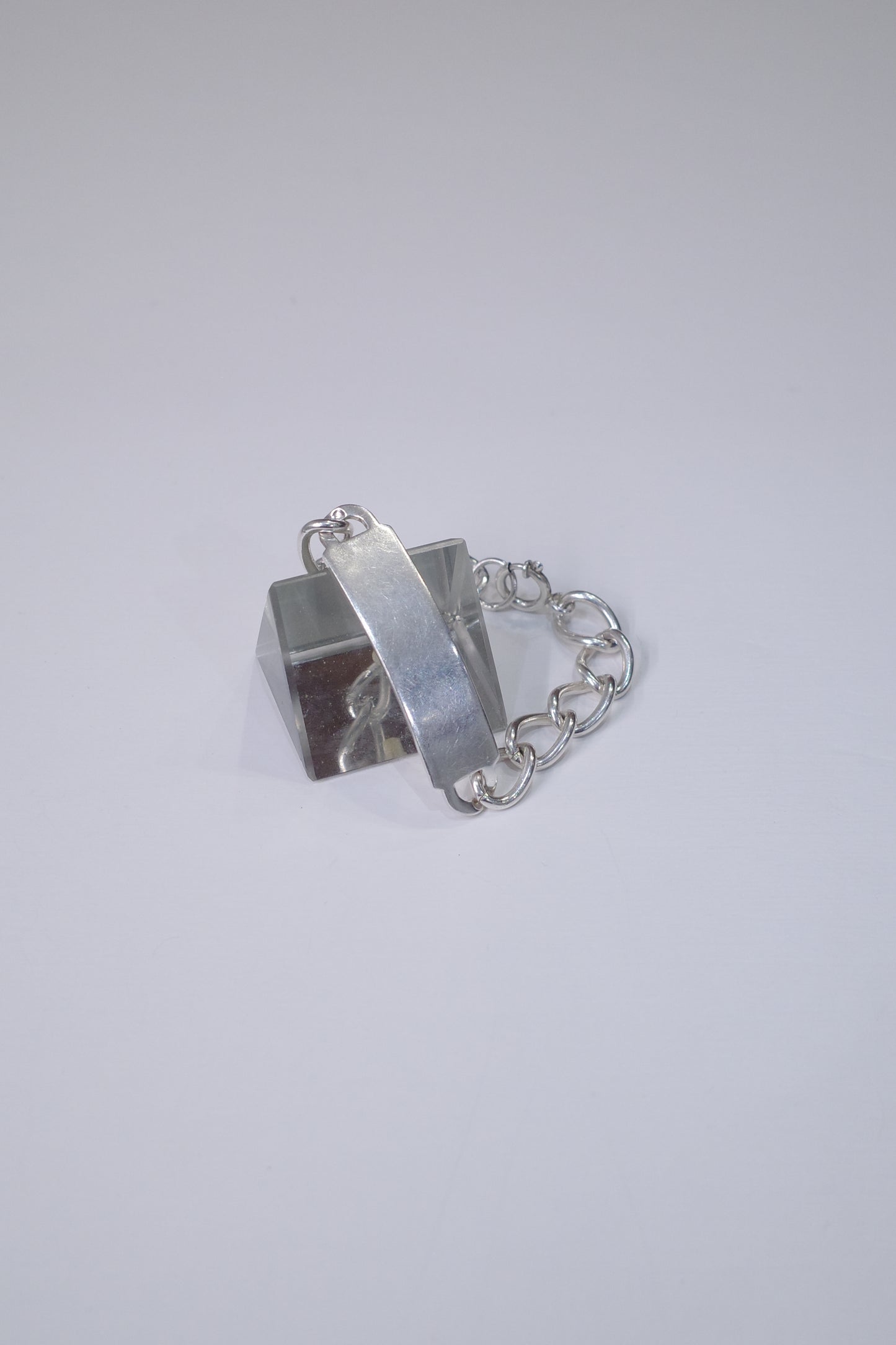 ITALY VINTAGE HEAVY SILVER ID BRACELET