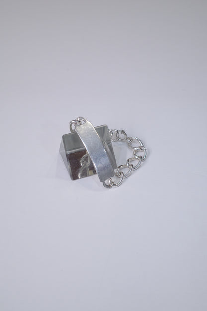 ITALY VINTAGE HEAVY SILVER ID BRACELET