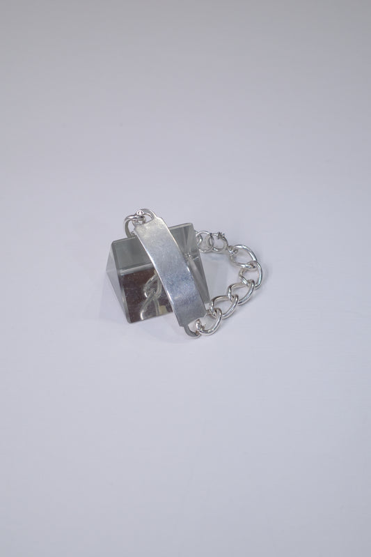 ITALY VINTAGE HEAVY SILVER ID BRACELET