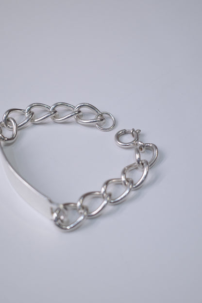 ITALY VINTAGE HEAVY SILVER ID BRACELET