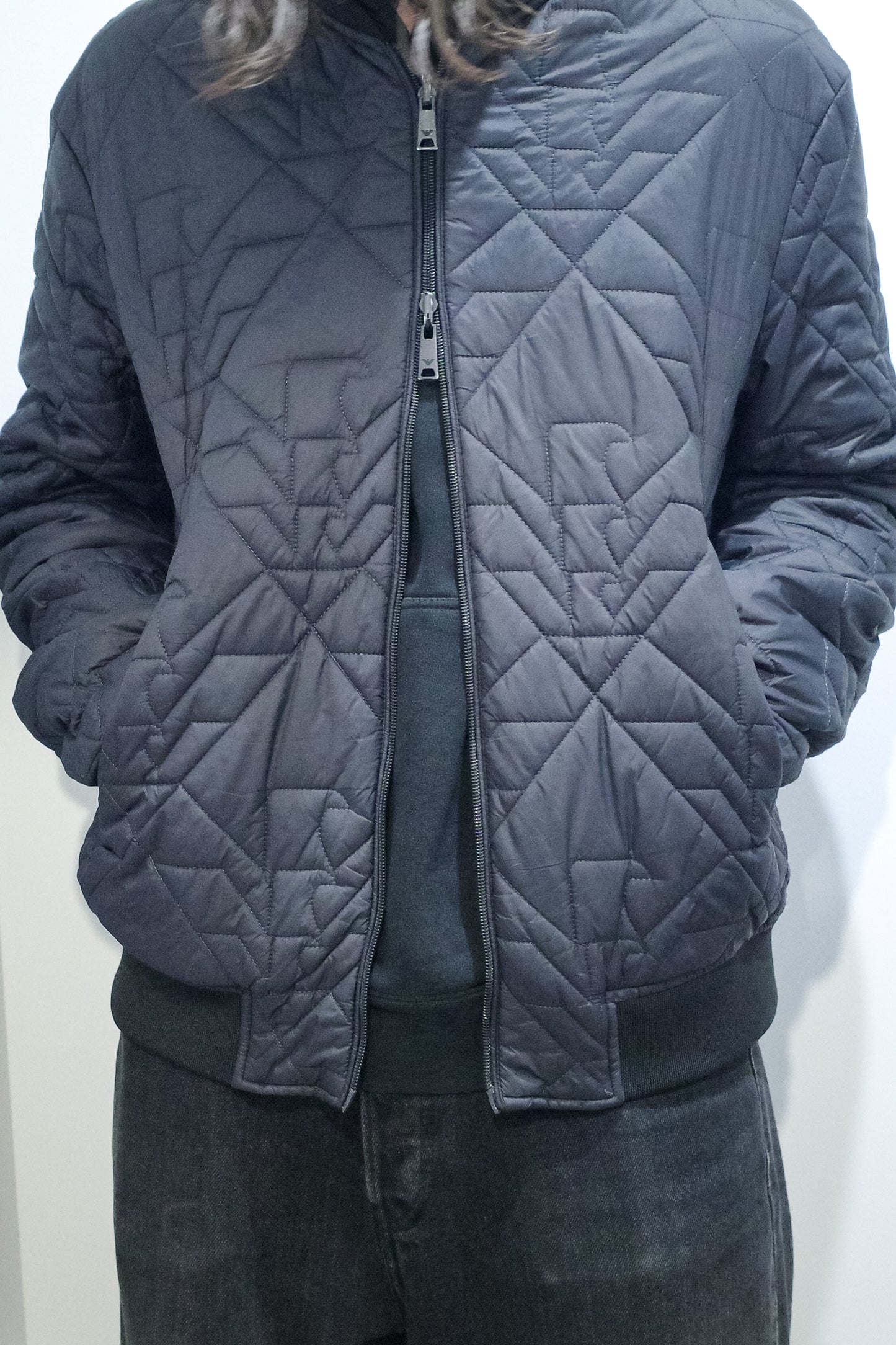 2000`S EMPORIO ARMANI SITITCHED REVERSIBLE BOMBER JACKET